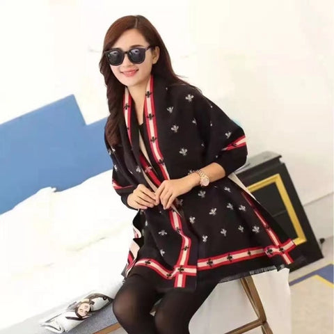 Long double-sided cashmere shawl scarf Inpluser