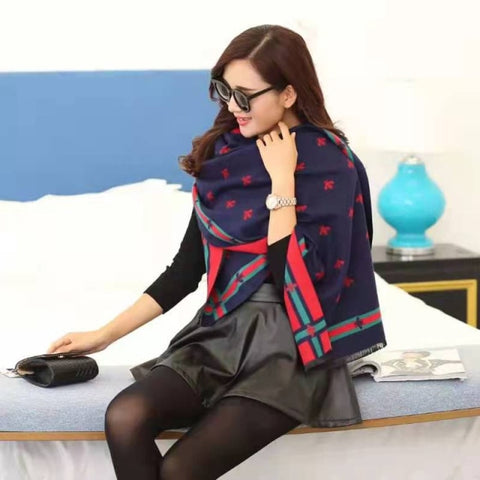 Long double-sided cashmere shawl scarf Inpluser