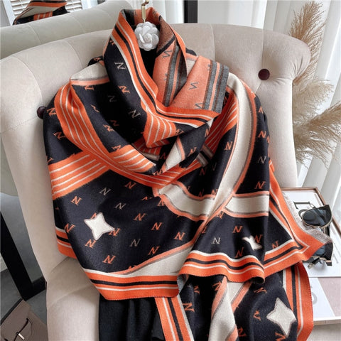 Long double-sided cashmere shawl scarf Inpluser