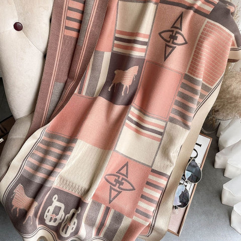 Long double-sided cashmere shawl scarf Inpluser