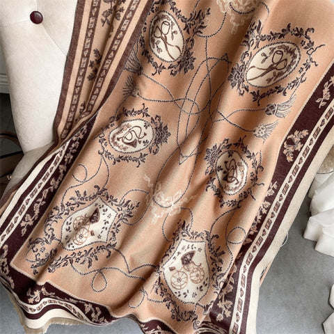 Long double-sided cashmere shawl scarf Inpluser