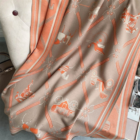 Long double-sided cashmere shawl scarf Inpluser