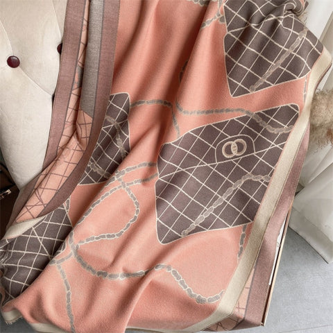 Long double-sided cashmere shawl scarf Inpluser