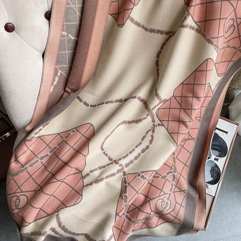 Long double-sided cashmere shawl scarf Inpluser