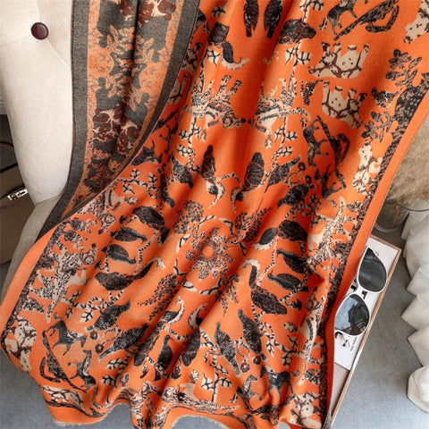 Long double-sided cashmere shawl scarf Inpluser