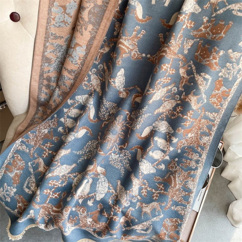 Long double-sided cashmere shawl scarf Inpluser