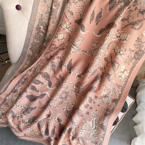 Long double-sided cashmere shawl scarf Inpluser