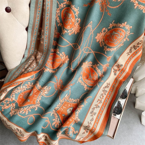 Long double-sided cashmere shawl scarf Inpluser