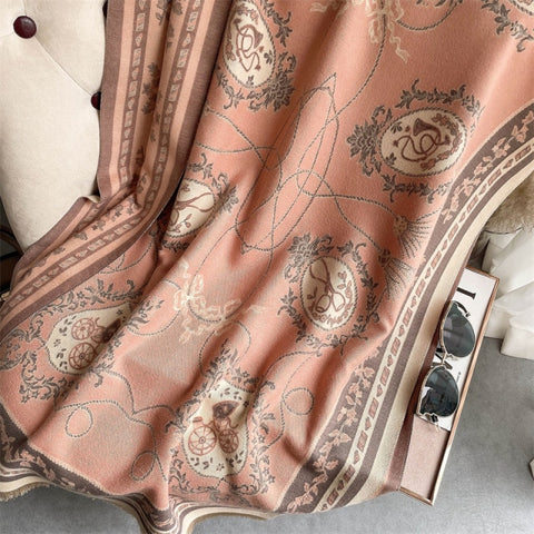 Long double-sided cashmere shawl scarf Inpluser