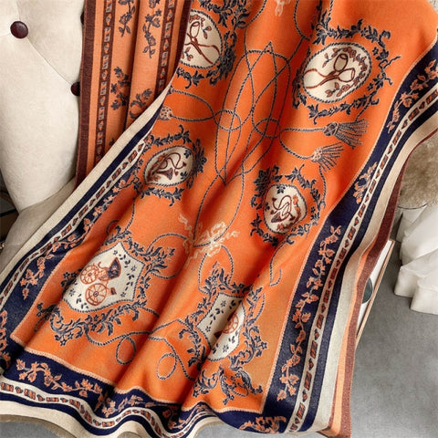 Long double-sided cashmere shawl scarf Inpluser