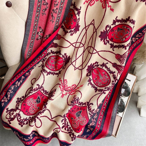 Long double-sided cashmere shawl scarf Inpluser