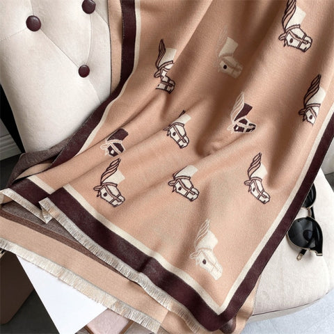 Long double-sided cashmere shawl scarf Inpluser