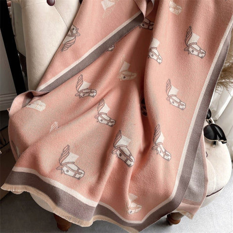 Long double-sided cashmere shawl scarf Inpluser