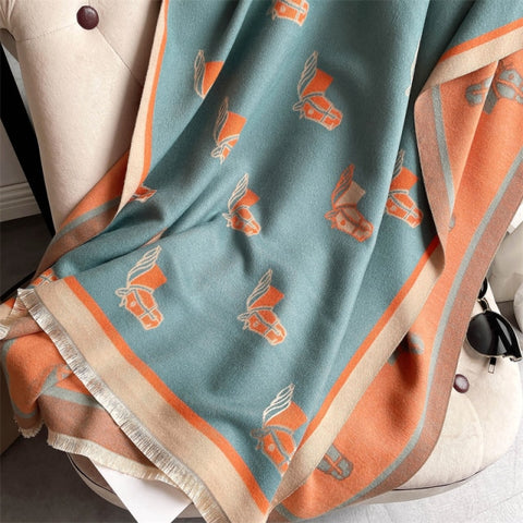 Long double-sided cashmere shawl scarf Inpluser