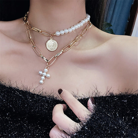 Multi-layer Sparkling Chain Choker Necklace For Women Jewelry Gift