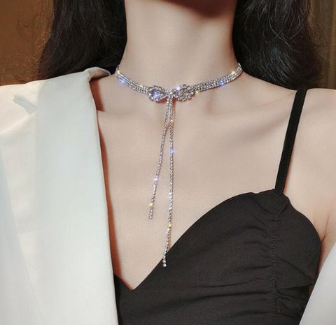 Multi-layer Sparkling Chain Choker Necklace For Women Jewelry Gift