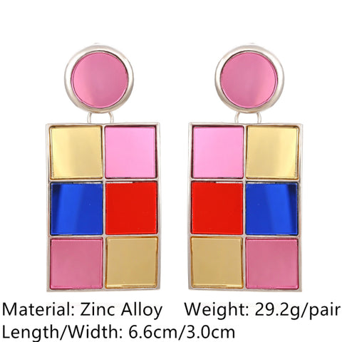 Retro Golden Metal Leaf Stud Earrings Geometric Irregular Plant Earring
