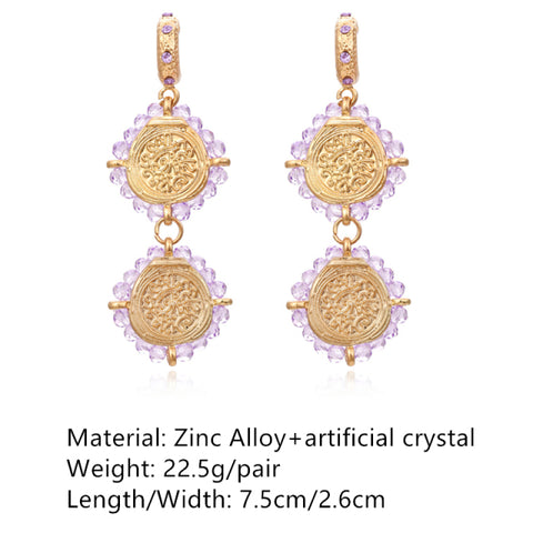 Retro Golden Metal Leaf Stud Earrings Geometric Irregular Plant Earring