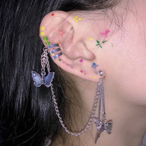 Korean Fashion Simple Butterfly Tassel Earrings For Girls