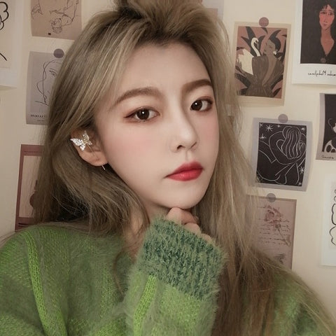 Korean Fashion Simple Butterfly Tassel Earrings For Girls