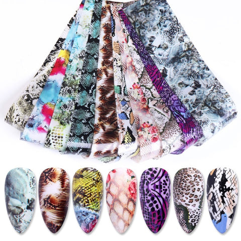 Leopard Wild Animal Skin Nail Foil Sticker Snake Print Nail Art Decoration Inpluser