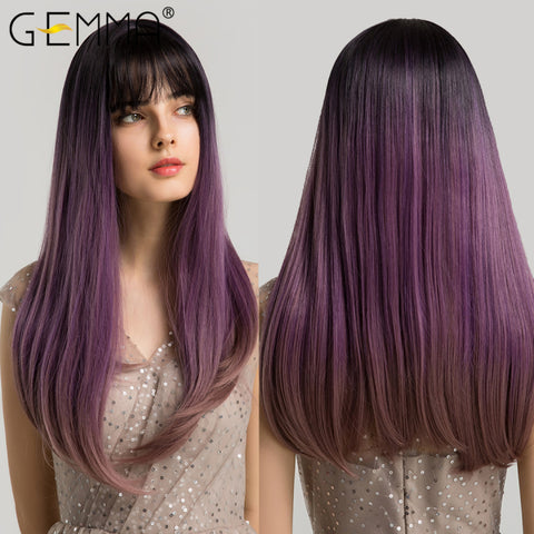 Long Straight Synthetic Wigs for Women Natural Wave Wigs