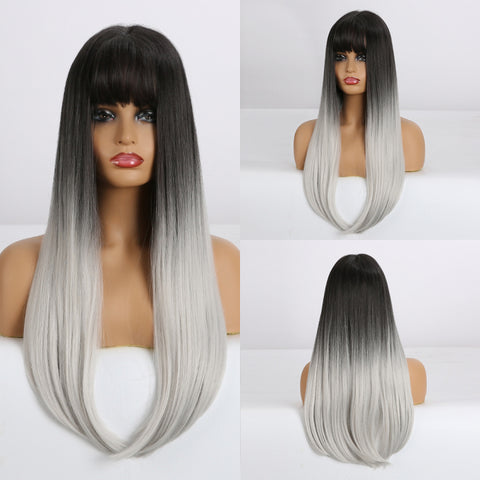 Long Straight Synthetic Wigs for Women Natural Wave Wigs