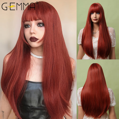 Long Straight Synthetic Wigs for Women Natural Wave Wigs