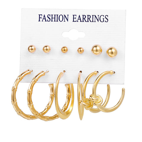 Trendy Exquisite Pearl Metal Earrings Set For Women