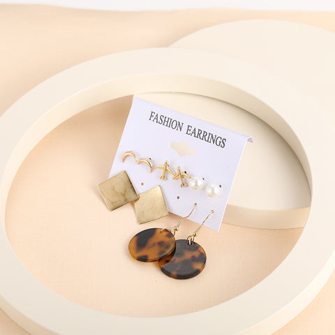 Trendy Exquisite Pearl Metal Earrings Set For Women