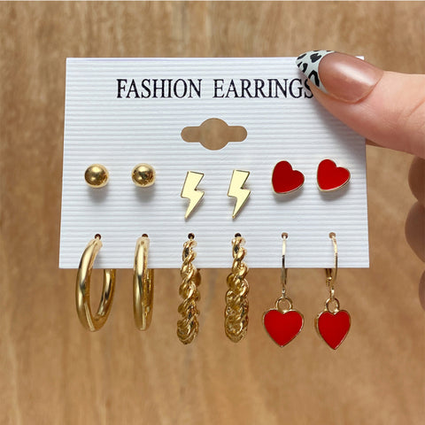 Trendy Exquisite Pearl Metal Earrings Set For Women