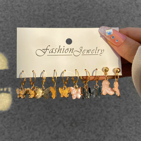 Trendy Exquisite Pearl Metal Earrings Set For Women