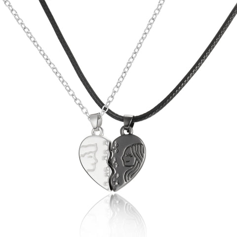 Magnetic Couple Necklace Friendship Heart Pendant