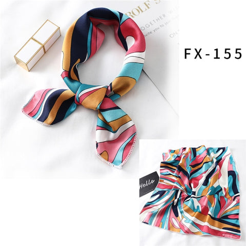 Square Silk Women Fashion Print Small Neck scarf Office Lady Hair Band