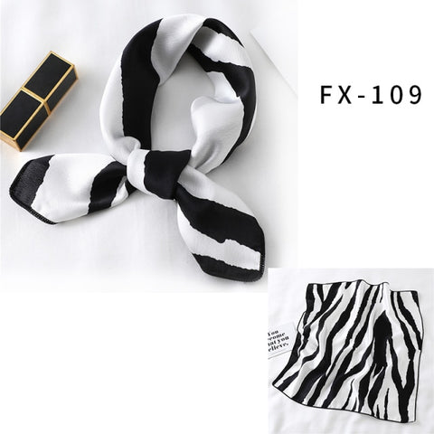 Square Silk Women Fashion Print Small Neck scarf Office Lady Hair Band