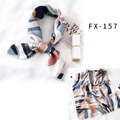 Square Silk Women Fashion Print Small Neck scarf Office Lady Hair Band