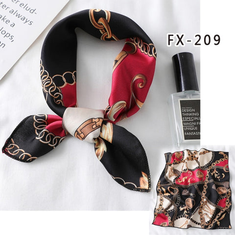 Square Silk Women Fashion Print Small Neck scarf Office Lady Hair Band
