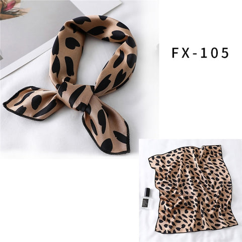 Square Silk Women Fashion Print Small Neck scarf Office Lady Hair Band