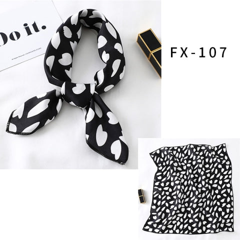 Square Silk Women Fashion Print Small Neck scarf Office Lady Hair Band