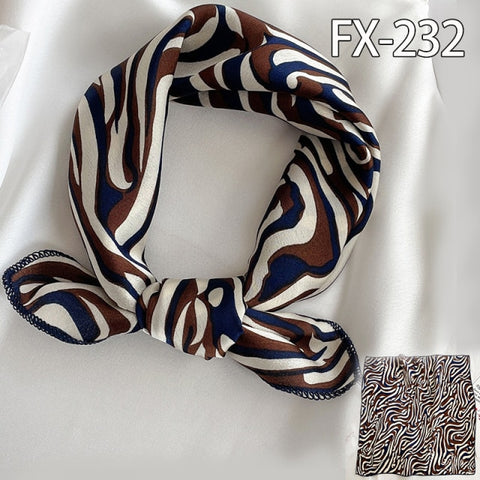 Square Silk Women Fashion Print Small Neck scarf Office Lady Hair Band