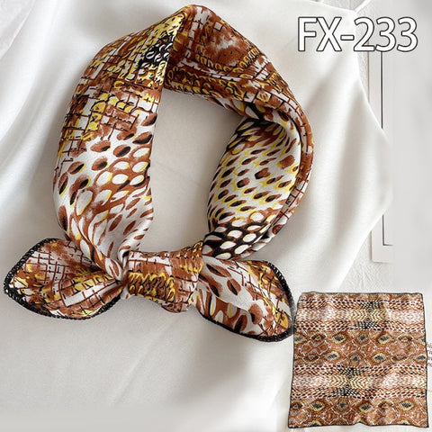Square Silk Women Fashion Print Small Neck scarf Office Lady Hair Band