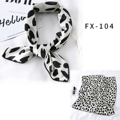 Square Silk Women Fashion Print Small Neck scarf Office Lady Hair Band