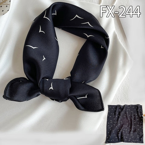 Square Silk Women Fashion Print Small Neck scarf Office Lady Hair Band