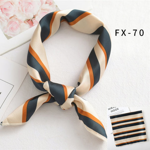Square Silk Women Fashion Print Small Neck scarf Office Lady Hair Band