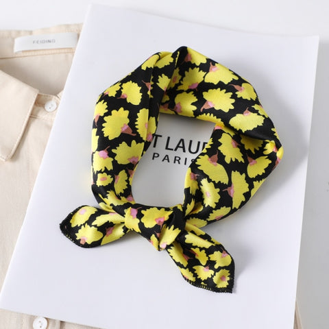 Square Silk Women Fashion Print Small Neck scarf Office Lady Hair Band