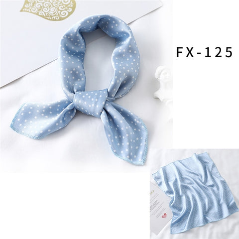 Square Silk Women Fashion Print Small Neck scarf Office Lady Hair Band