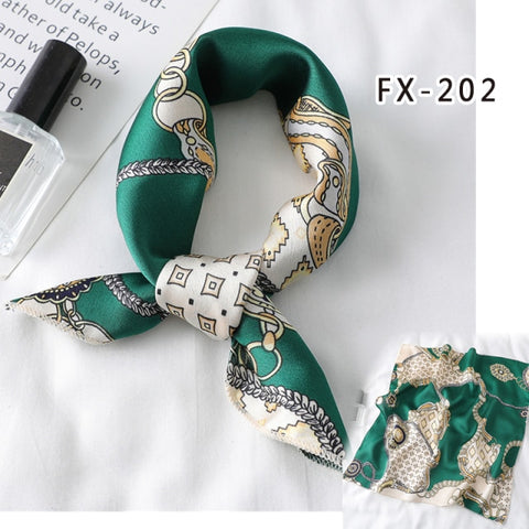 Square Silk Women Fashion Print Small Neck scarf Office Lady Hair Band