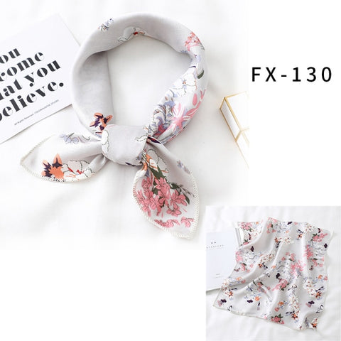 Square Silk Women Fashion Print Small Neck scarf Office Lady Hair Band