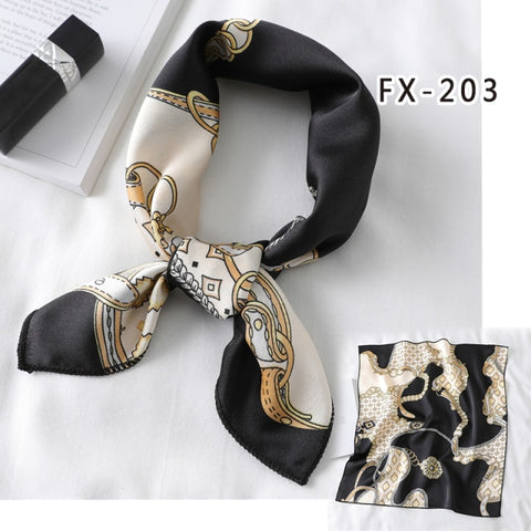 Square Silk Women Fashion Print Small Neck scarf Office Lady Hair Band
