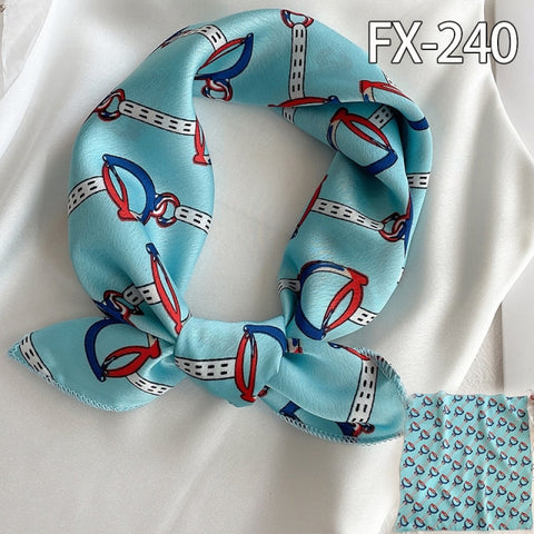 Square Silk Women Fashion Print Small Neck scarf Office Lady Hair Band
